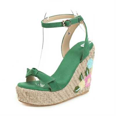Best selling women's open toe high heel woven wedge shoes 2021  high heel women's sandals casual non slip fashion sandals