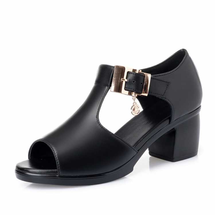 Woman Gladiator Sandals New 2021 High Heel Women Sandals Genuine Leather Plus Size Fashion Shoes Summer Footwear