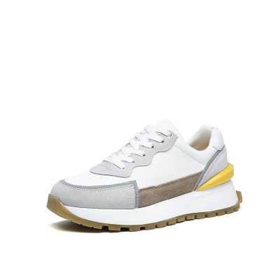 Women Sneakers Flat Platform shoes Cow Leather spring fashion Reflective Breathable Thick bottom Ladies Shoes