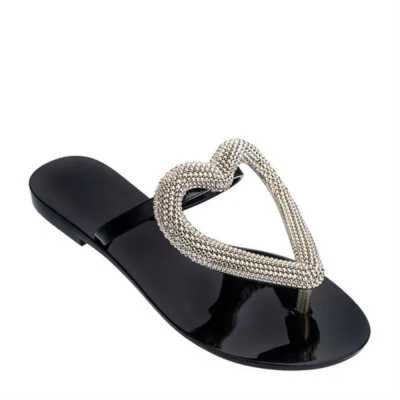 Heart Shape Women Jelly Sandals Cute Flip Flops 2021 Summer Sandals Women's Flat Slippers Jelly Sandalias Slides Female Footwear