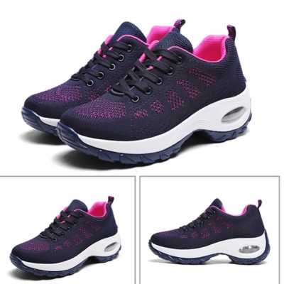Women Running Shoes Female Light Sports Shoes Breathable Air Cushion Flying Weaving Outdoor Walking Jogging Leisure Sneakers