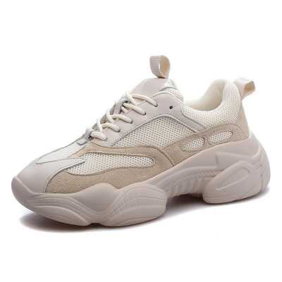 2021 New Autumn Ladies sneakers With Genuine Leather Casual Breathable Mesh Women Shoes Lovers