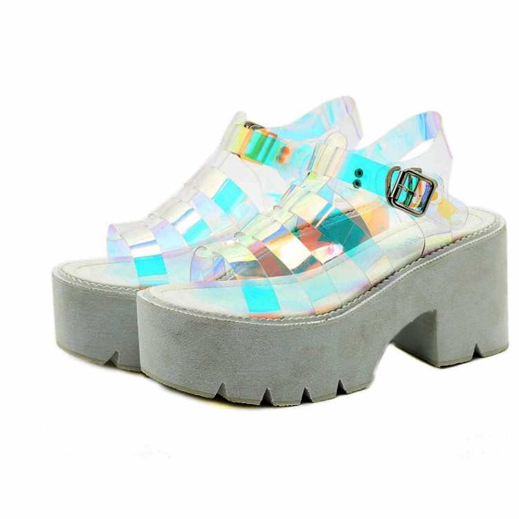 Summer New height increase women's shoes metal buckle Roman thick soled wedge sandals gladiator shoes T21 7