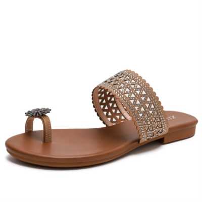 2021 Summer New Casual Fashion All match Thin and Simple Ladies Rear Zipper Open Toe Roman Flat Sandals Zapatos De Mujer